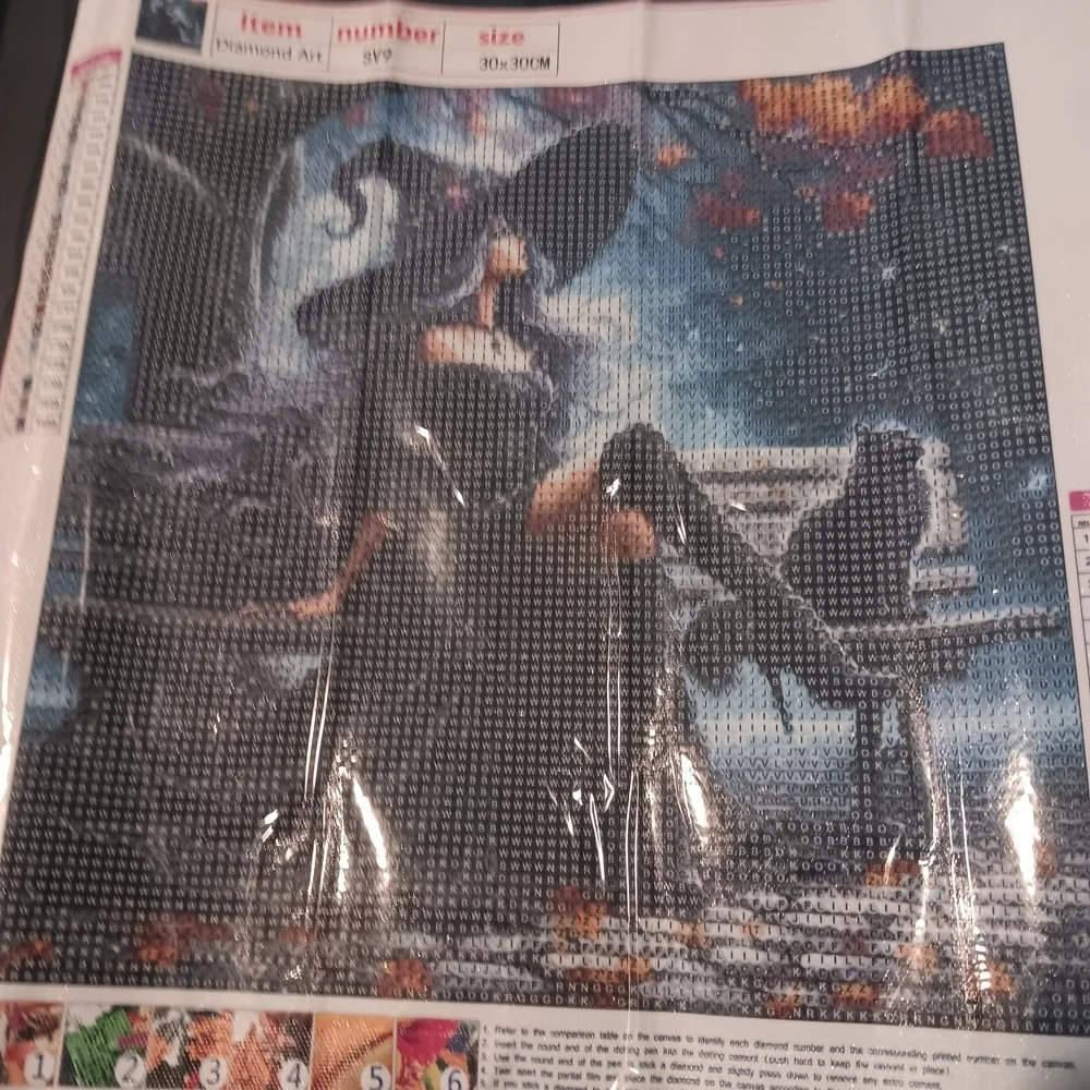 Sexy Witch and Cat Diamond Art Paint Kit 30x30